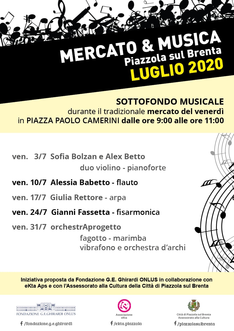Mercato & Musica- programma luglio 2020